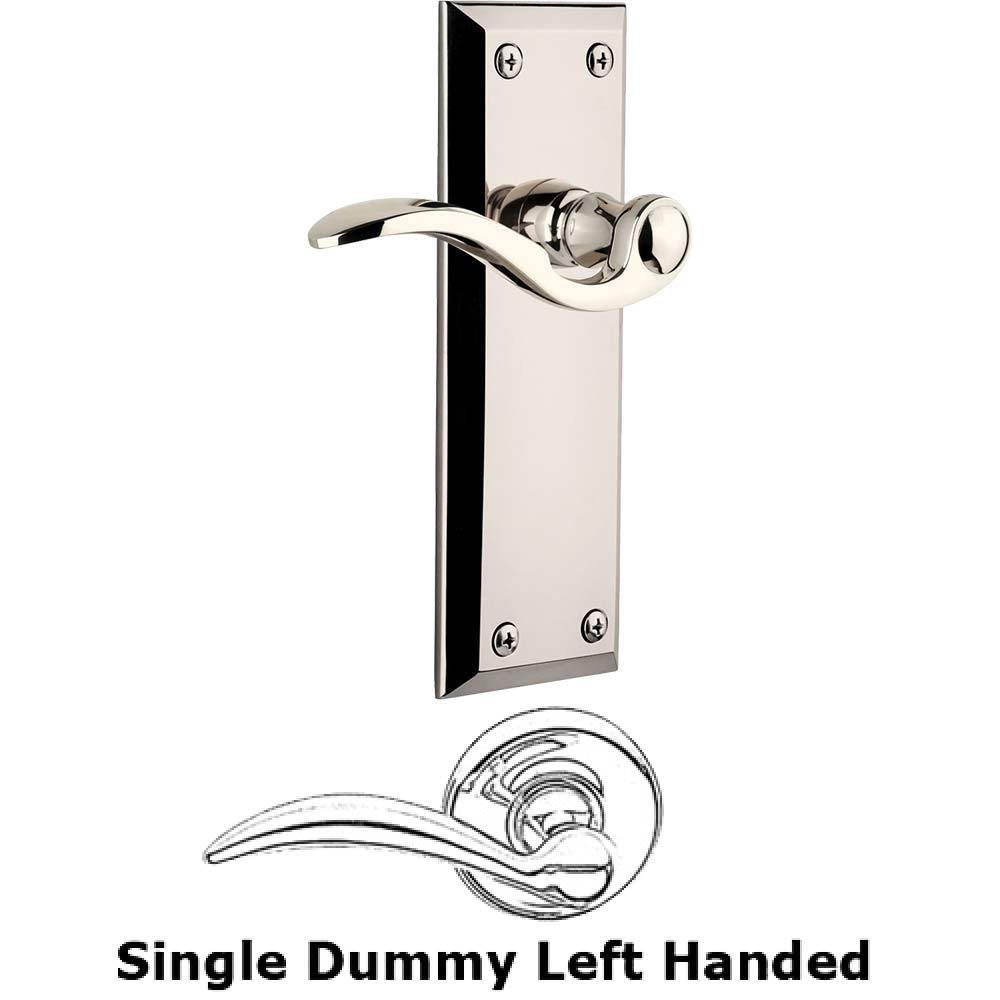 Single Dummy Fifth Avenue Plate with Bellagio Left Handed Lever in Polished Nickel