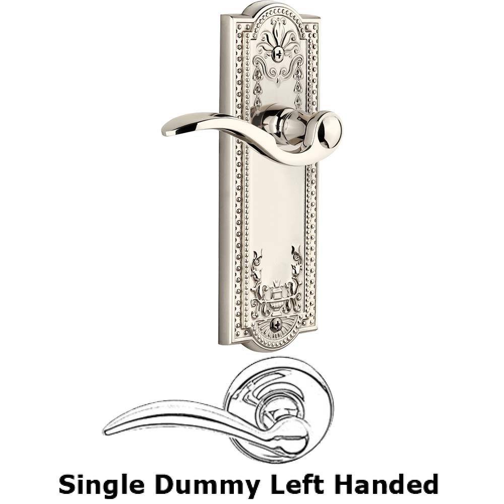 Single Dummy Parthenon Plate with Bellagio Left Handed Lever in Polished Nickel