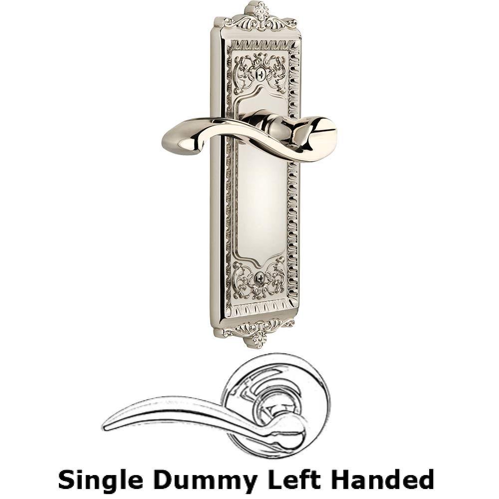 Single Dummy Windsor Plate with Left Handed Portofino Lever in Polished Nickel