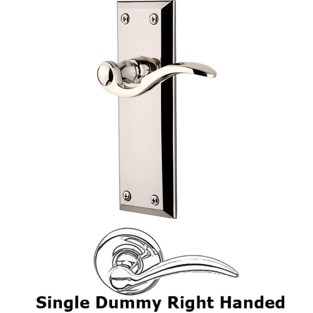 Single Dummy Fifth Avenue Plate with Bellagio Right Handed Lever in Polished Nickel