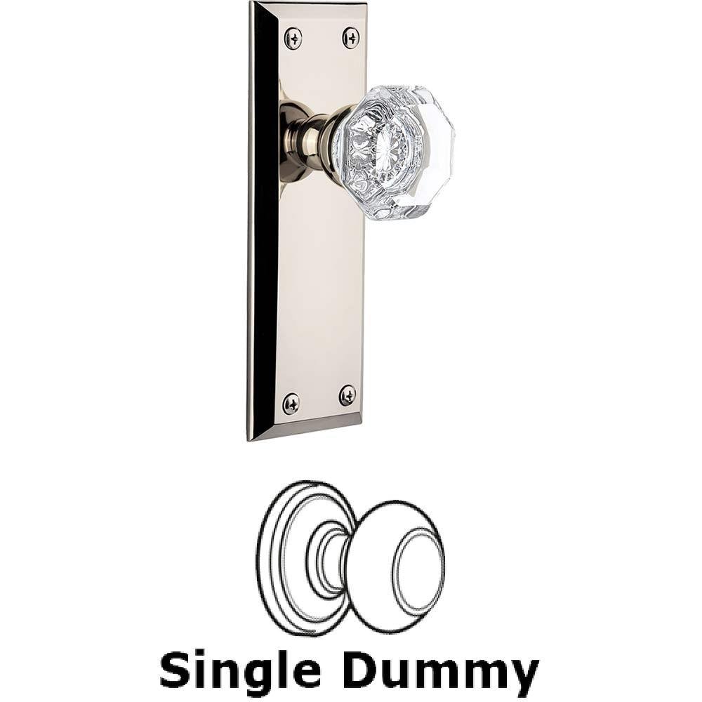 Single Dummy Knob - Fifth Avenue Plate with Chambord Knob in Polished Nickel
