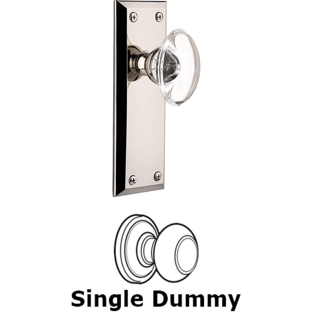 Single Dummy Knob - Fifth Avenue Plate with Provence Knob in Polished Nickel
