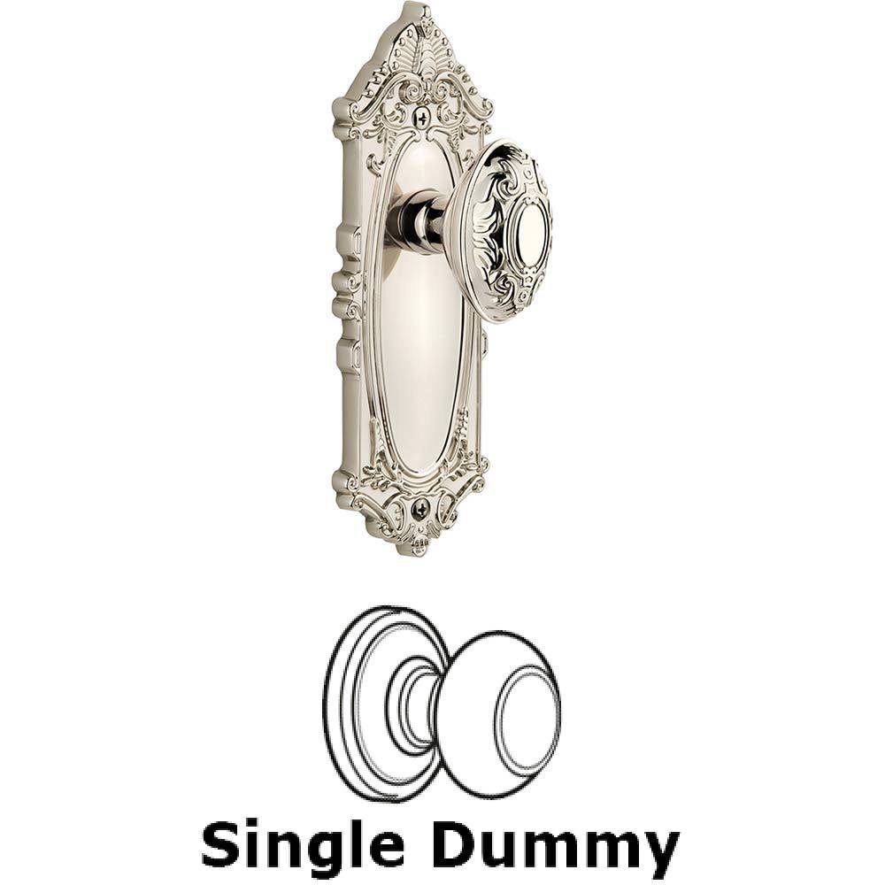 Single Dummy Knob - Grande Victorian Plate with Grande Victorian Knob in Polished Nickel