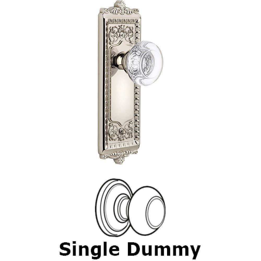 Single Dummy Knob - Windsor Plate with Bordeaux Knob in Polished Nickel