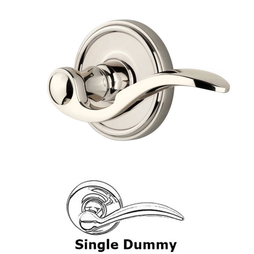 Single Dummy Georgetown Rosette with Bellagio Left Handed Lever in Polished Nickel