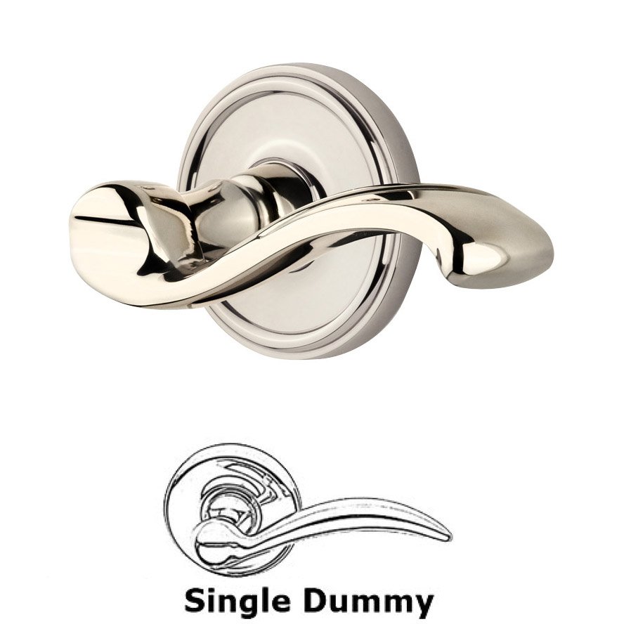 Single Dummy Georgetown Rosette with Portofino Right Handed Lever in Polished Nickel