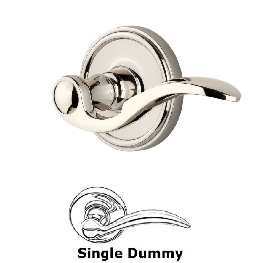Single Dummy Georgetown Rosette with Bellagio Right Handed Lever in Polished Nickel