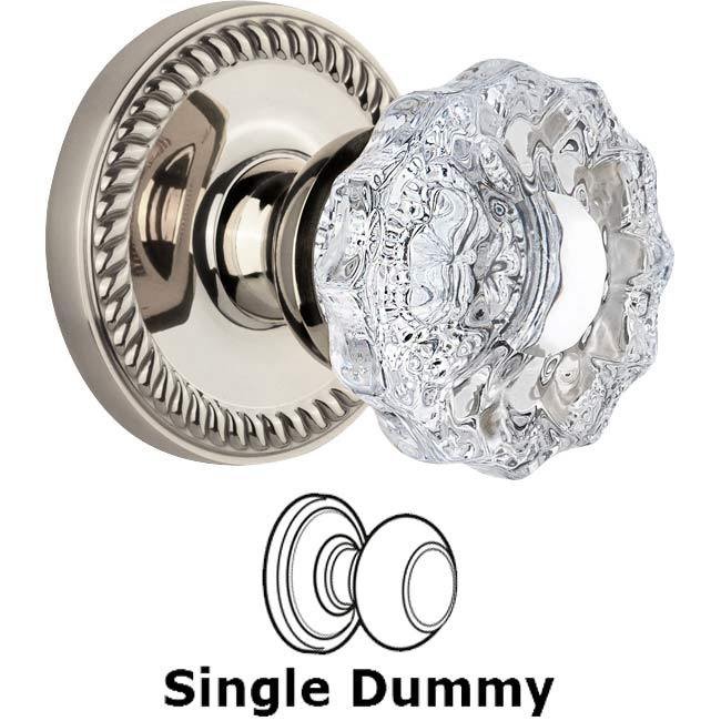 Single Dummy Knob - Newport Rosette with Versailles Knob in Polished Nickel