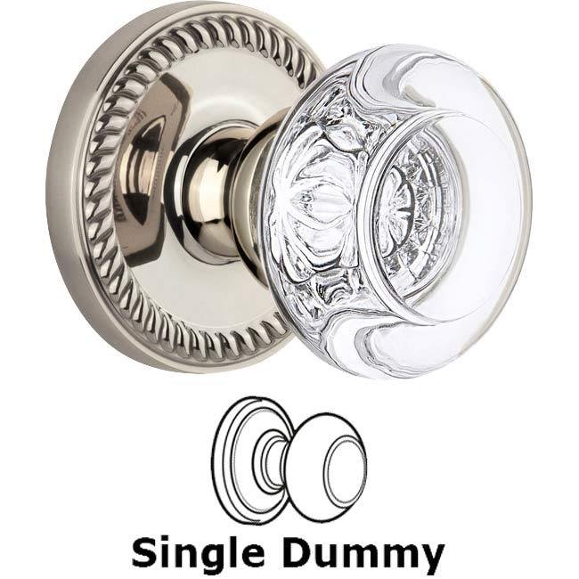 Single Dummy Knob - Newport Rosette with Bordeaux Knob in Polished Nickel