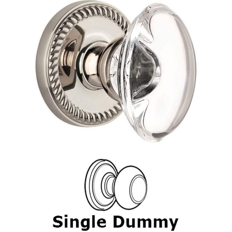 Single Dummy Knob - Newport Rosette with Provence Knob in Polished Nickel