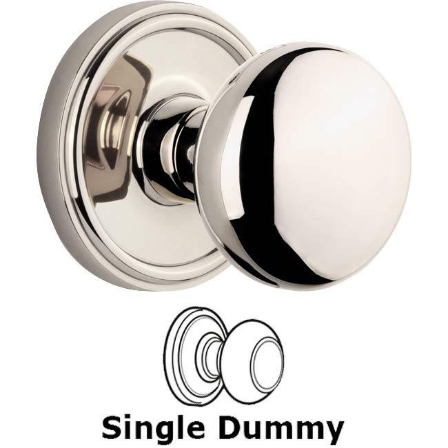 Single Dummy Knob - Georgetown Rosette with Fifth Avenue Knob in Polished Nickel