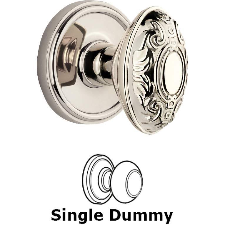 Single Dummy Knob - Georgetown Rosette with Grande Victorian Knob in Polished Nickel