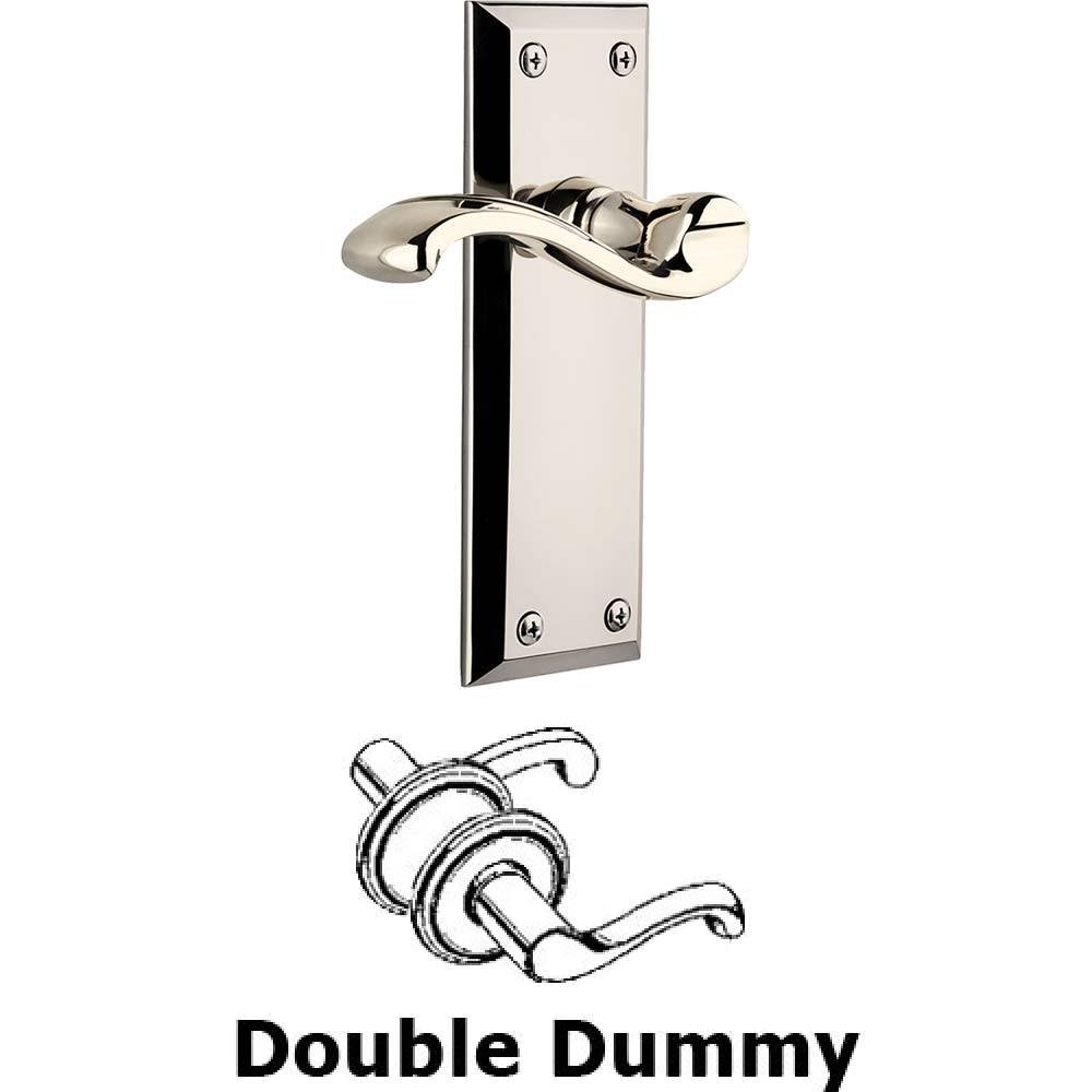 Double Dummy Fifth Avenue Plate with Portofino Left Handed Lever in Polished Nickel
