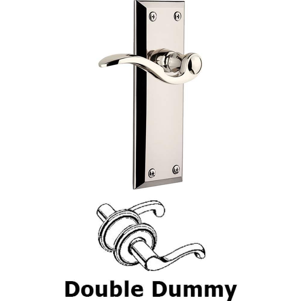 Double Dummy Fifth Avenue Plate with Bellagio Right Handed Lever in Polished Nickel