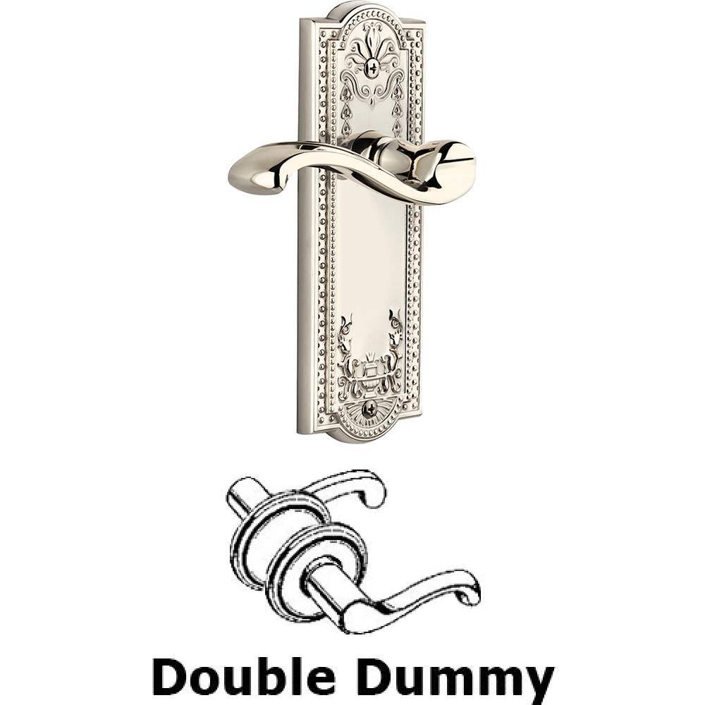 Double Dummy Parthenon Plate with Portofino Right Handed Lever in Polished Nickel