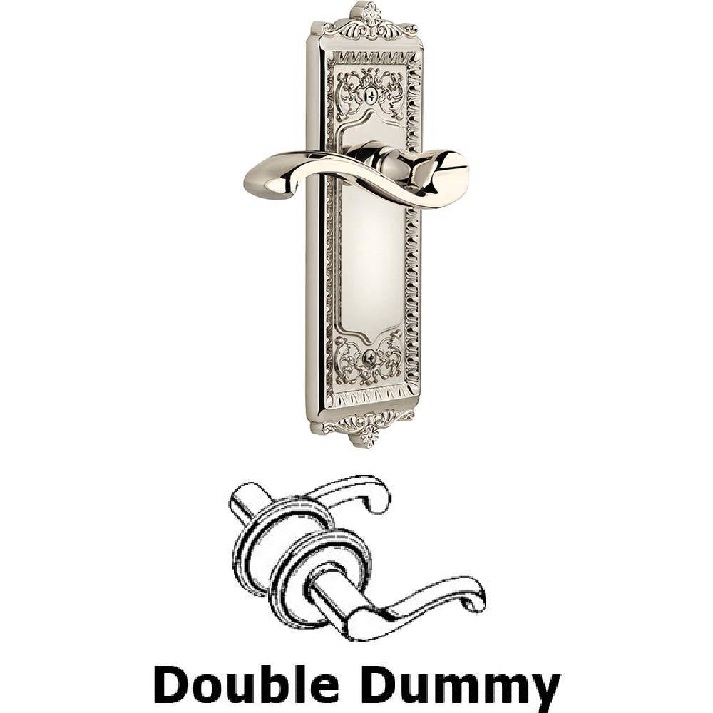 Double Dummy Windsor Plate with Left Handed Portofino Lever in Polished Nickel