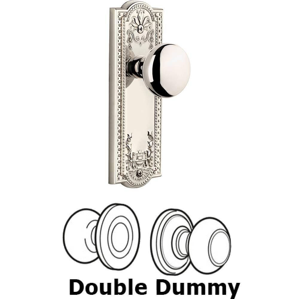 Double Dummy Set - Parthenon Plate with Fifth Avenue Knob in Polished Nickel