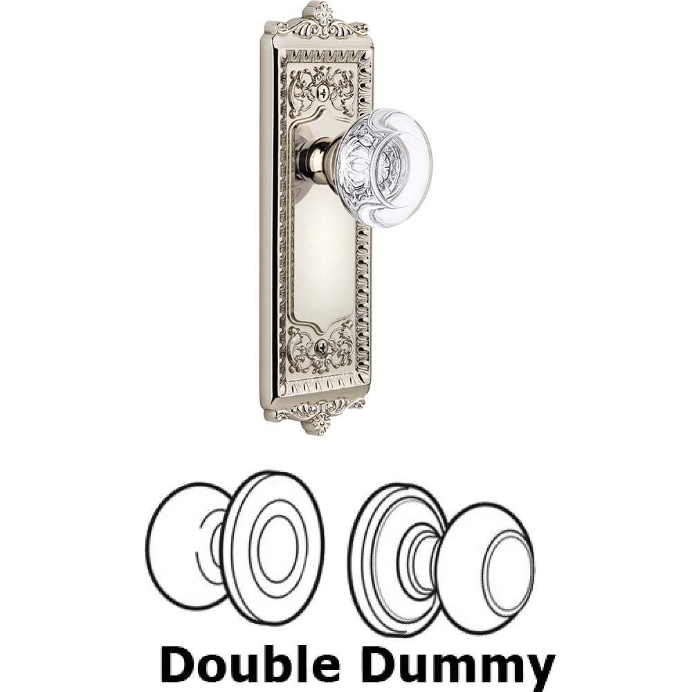 Double Dummy Set - Windsor Plate with Bordeaux Knob in Polished Nickel