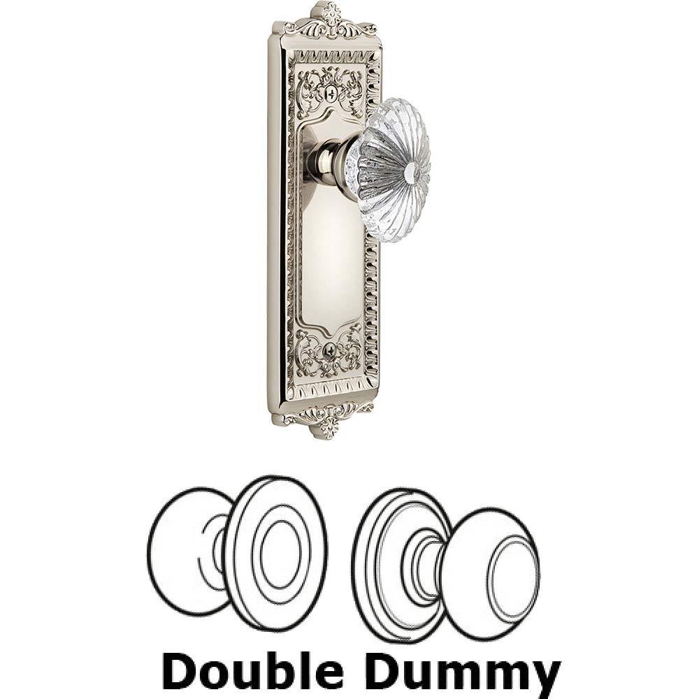Double Dummy Set - Windsor Plate with Burgundy Knob in Polished Nickel