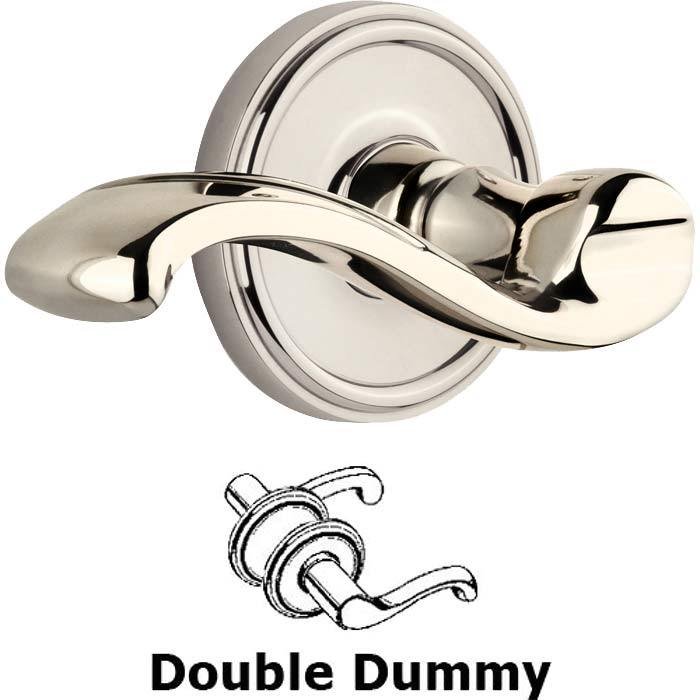 Double Dummy Georgetown Rosette with Portofino Left Handed Lever in Polished Nickel