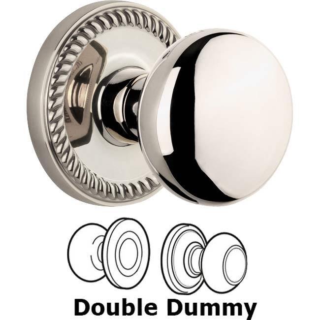 Double Dummy Set - Newport Rosette with Fifth Avenue Knob in Polished Nickel