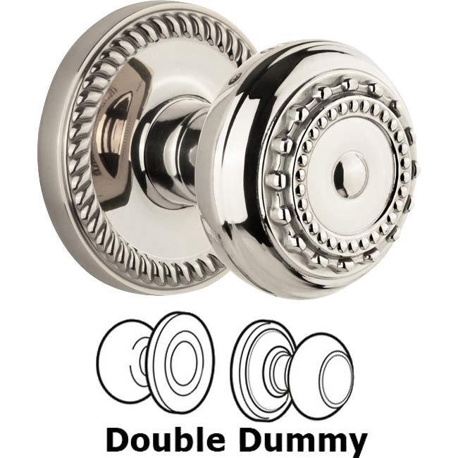 Double Dummy Set - Newport Rosette with Parthenon Knob in Polished Nickel