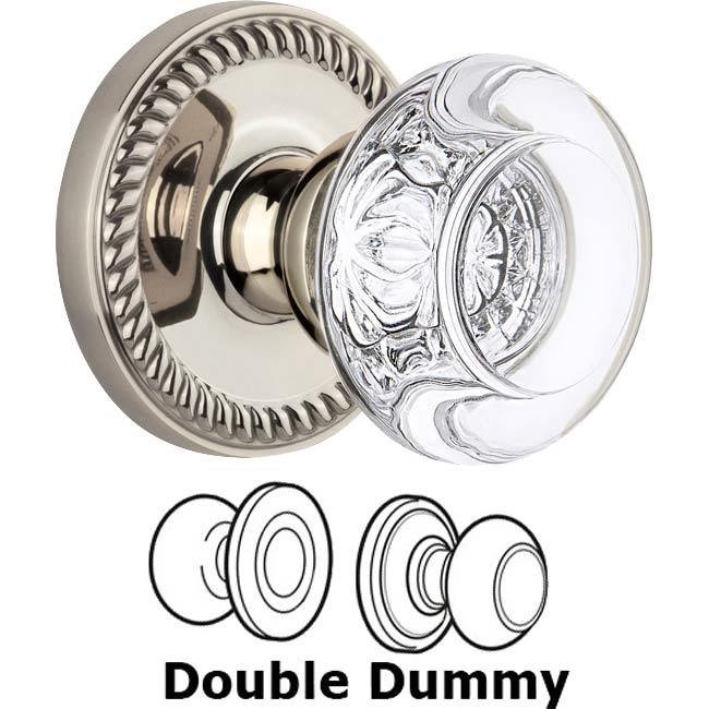Double Dummy Set - Newport Rosette with Bordeaux Knob in Polished Nickel