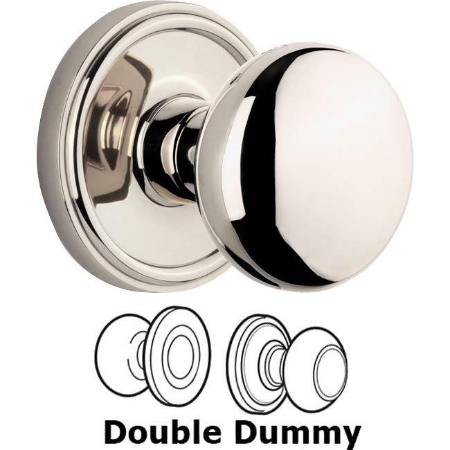Double Dummy Set - Georgetown Rosette with Fifth Avenue Knob in Polished Nickel