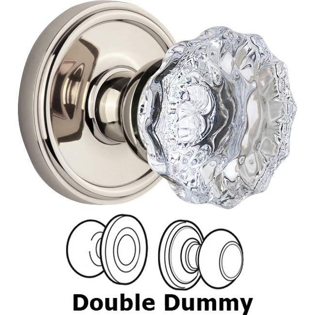 Double Dummy Set - Georgetown Rosette with Fontainebleau Knob in Polished Nickel