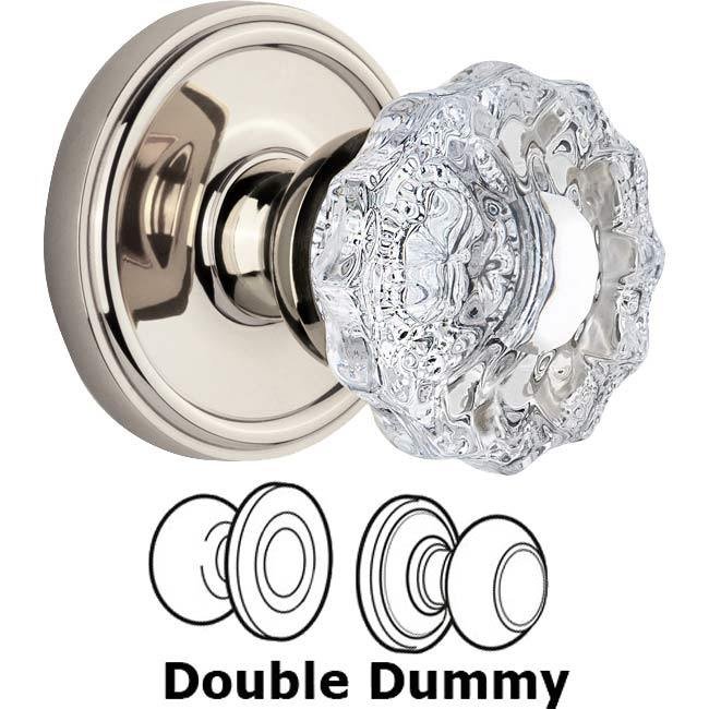 Double Dummy Set - Georgetown Rosette with Versailles Knob in Polished Nickel
