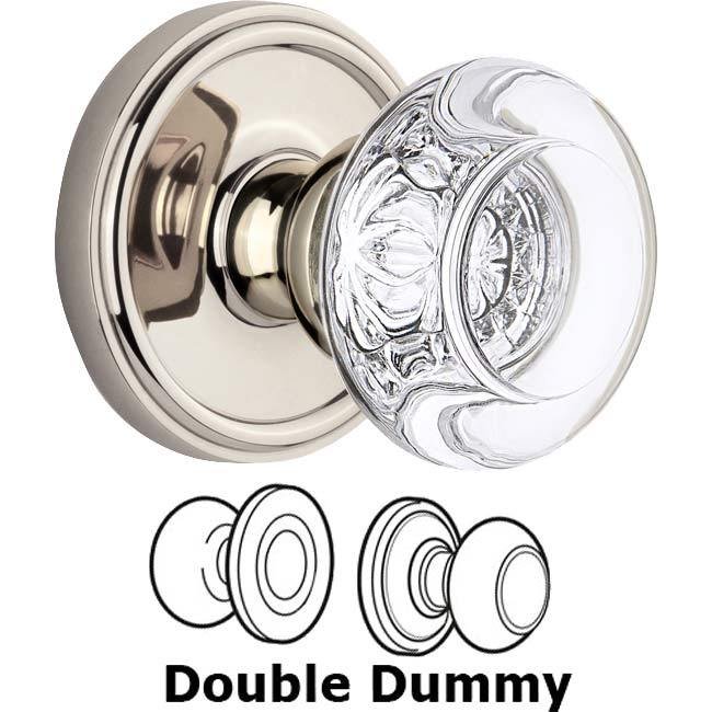 Double Dummy Set - Georgetown Rosette with Bordeaux Knob in Polished Nickel