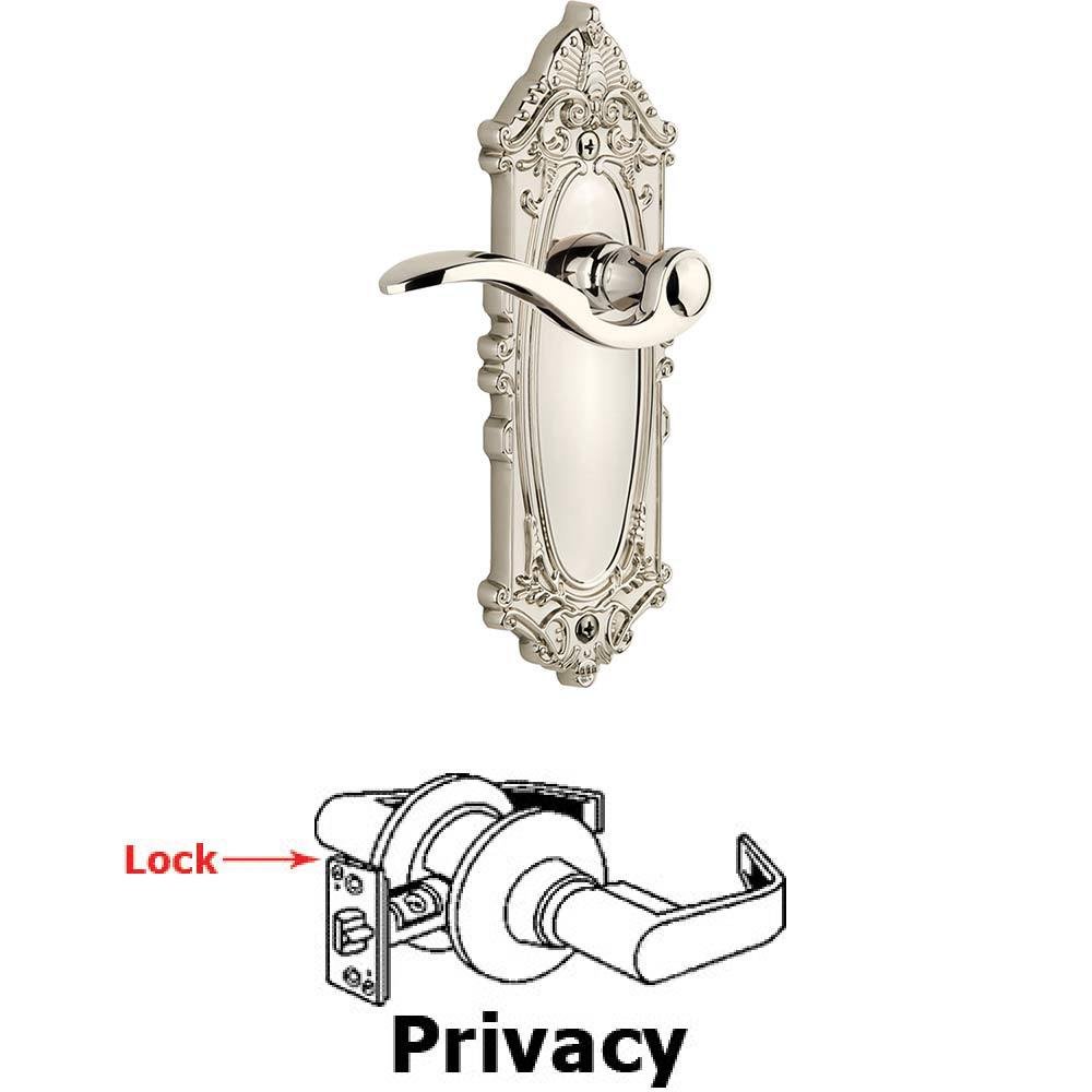 Complete Privacy Set - Grande Victorian Plate with Bellagio Lever in Polished Nickel