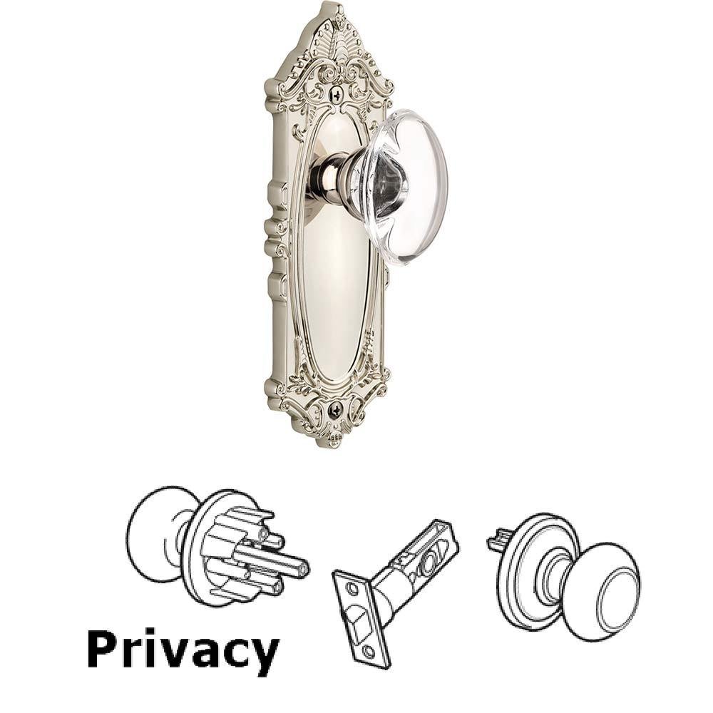 Complete Privacy Set - Grande Victorian Plate with Provence Knob in Polished Nickel