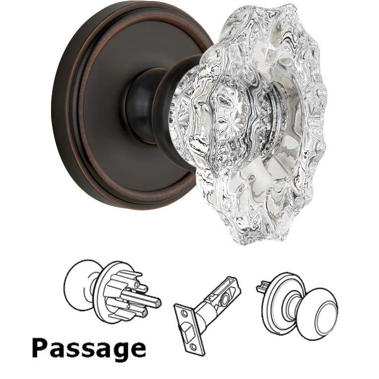 Complete Passage Set - Georgetown Rosette with Crystal Biarritz Knob in Timeless Bronze