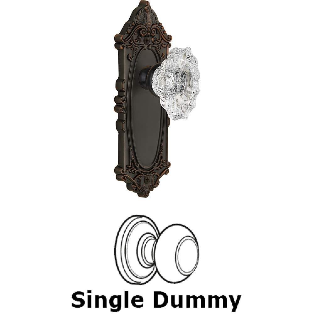 Single Dummy Knob - Grande Victorian Plate with Crystal Biarritz Knob in Timeless Bronze