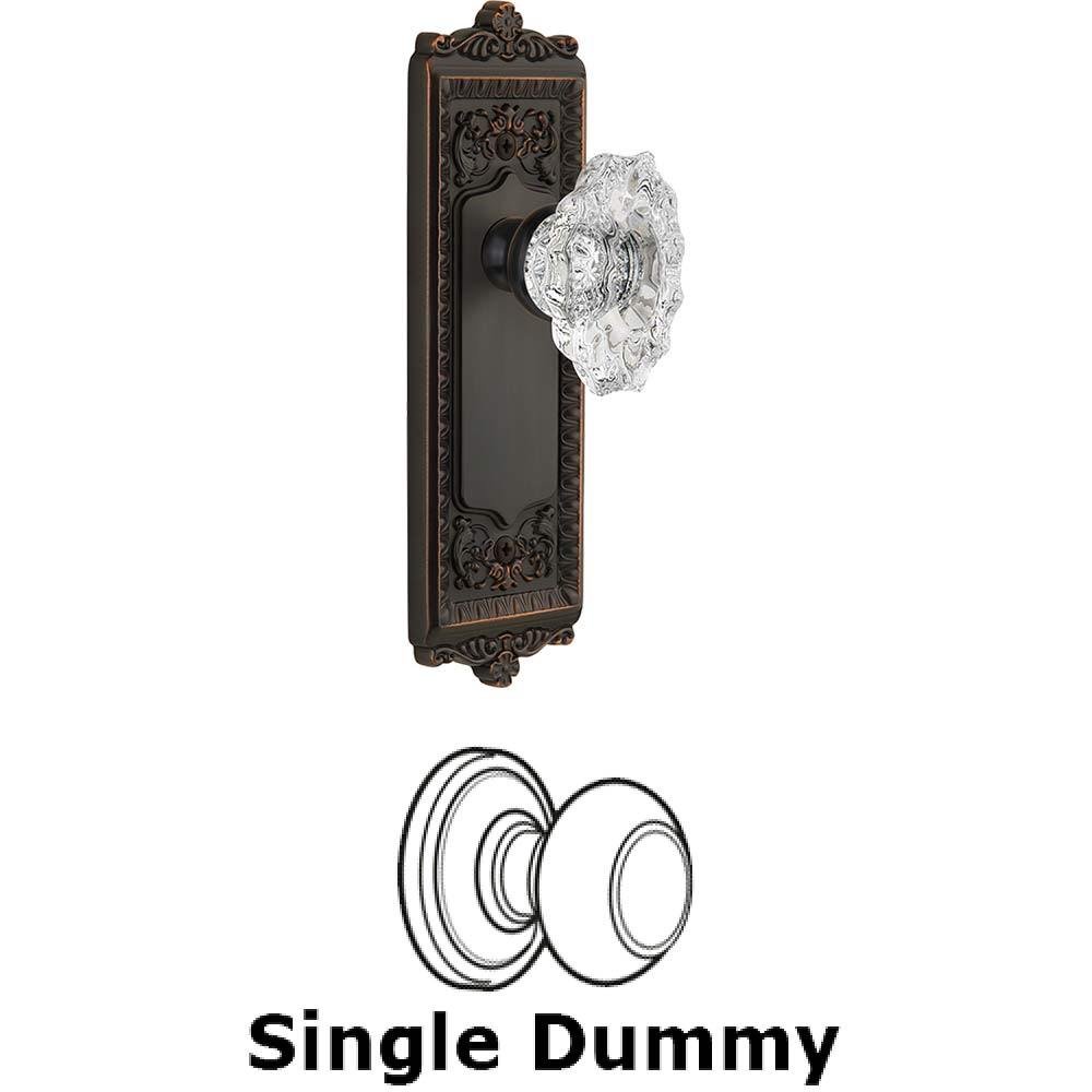 Single Dummy Knob - Windsor Plate with Crystal Biarritz Knob in Timeless Bronze