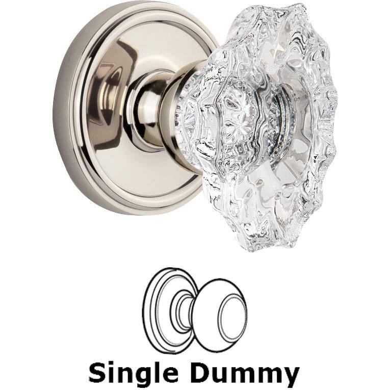 Single Dummy Knob - Georgetown Rosette with Crystal Biarritz Knob in Polished Nickel