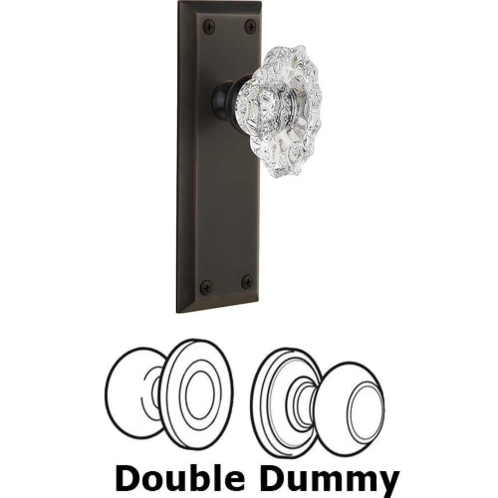 Double Dummy Set - Fifth Avenue Plate with Crystal Biarritz Knob in Timeless Bronze