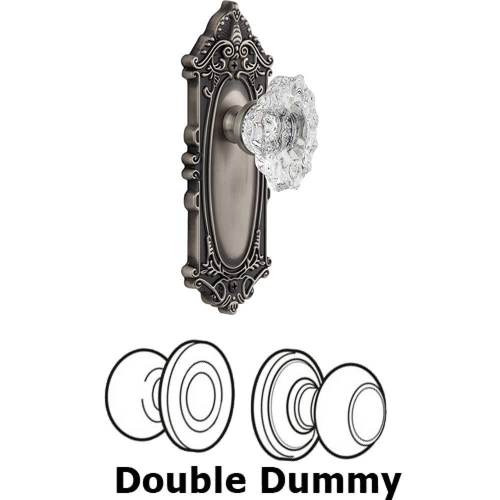Double Dummy Set - Grande Victorian Plate with Crystal Biarritz Knob in Antique Pewter