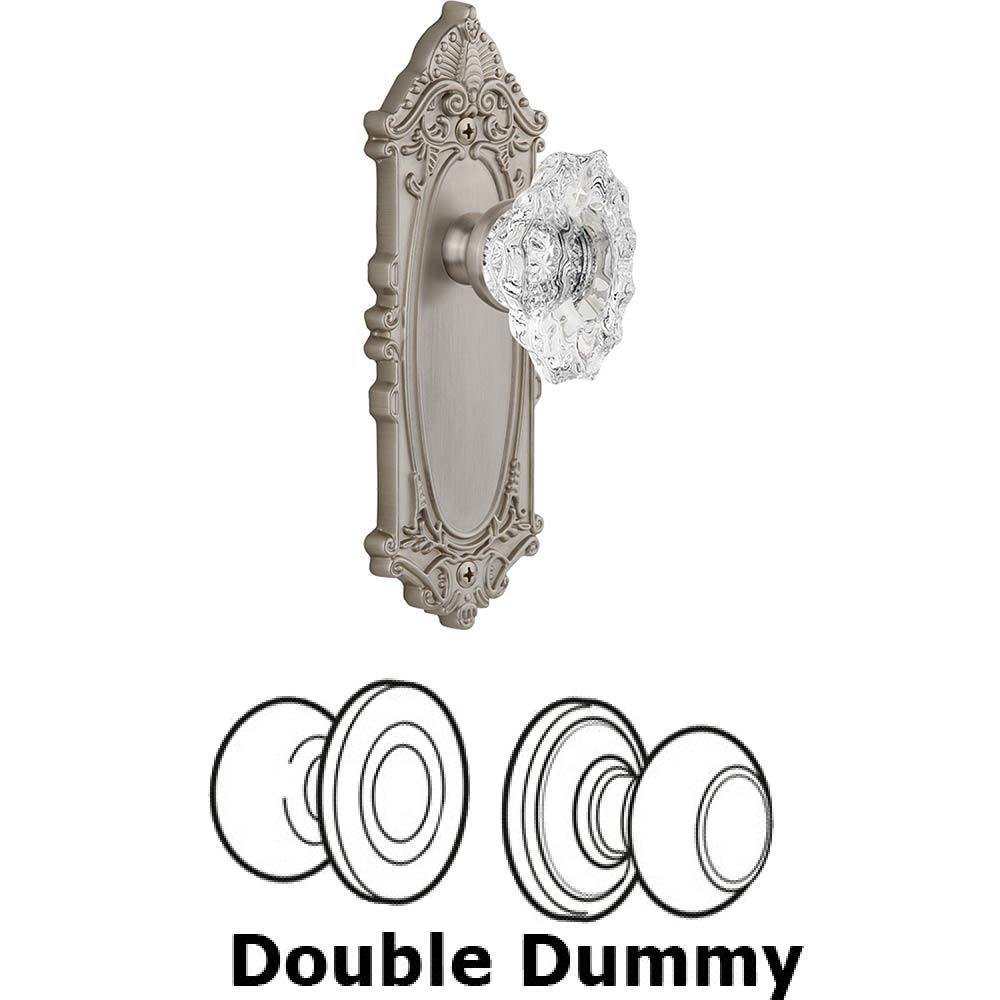 Double Dummy Set - Grande Victorian Plate with Crystal Biarritz Knob in Satin Nickel