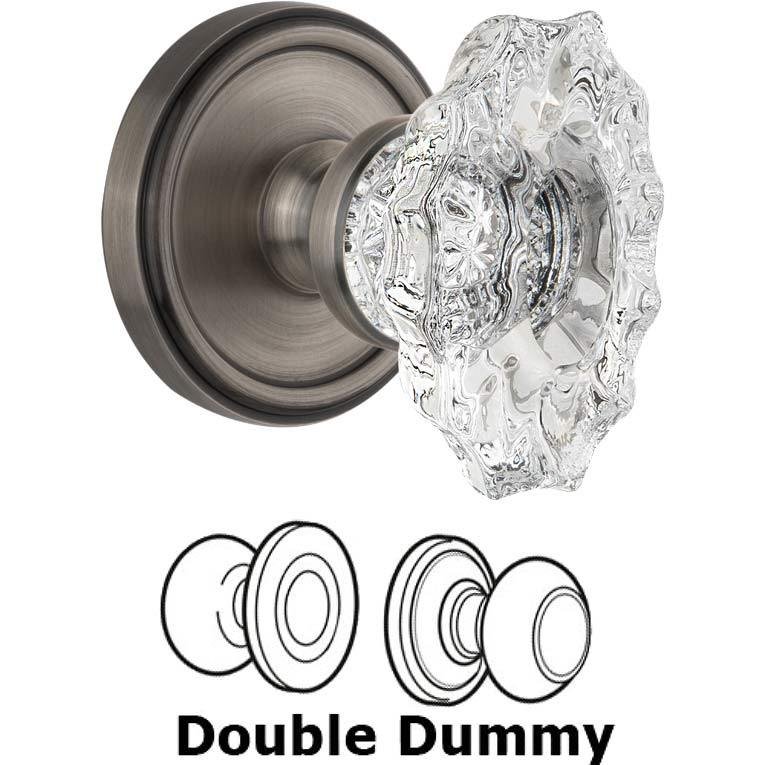 Double Dummy Set - Georgetown Rosette with Crystal Biarritz Knob in Antique Pewter