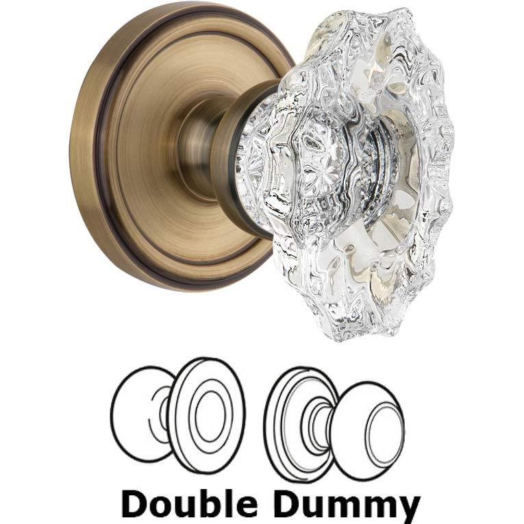Double Dummy Set - Georgetown Rosette with Crystal Biarritz Knob in Vintage Brass
