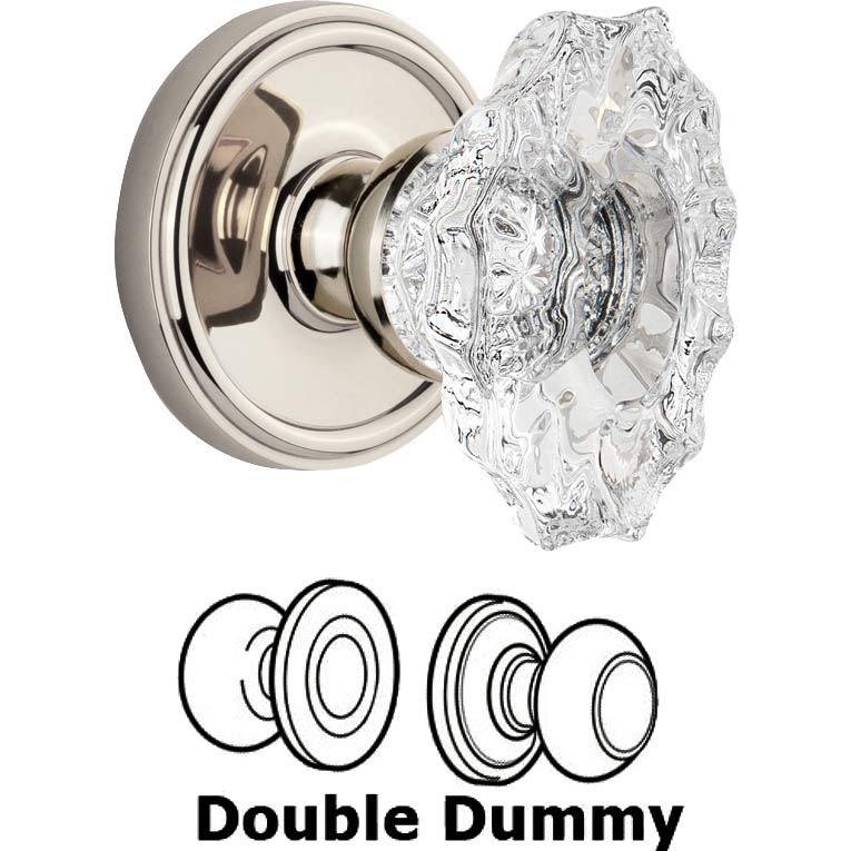 Double Dummy Set - Georgetown Rosette with Crystal Biarritz Knob in Polished Nickel