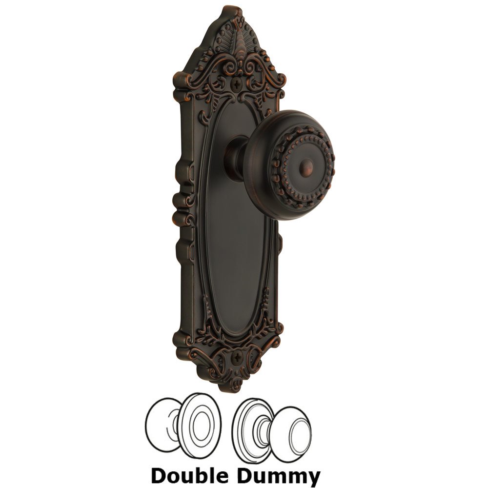 Grandeur Grande Victorian Plate Double Dummy with Parthenon Knob in Timeless Bronze