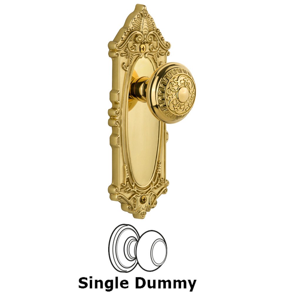 Grandeur Grande Victorian Plate Dummy with Windsor Knob in Polished Brass