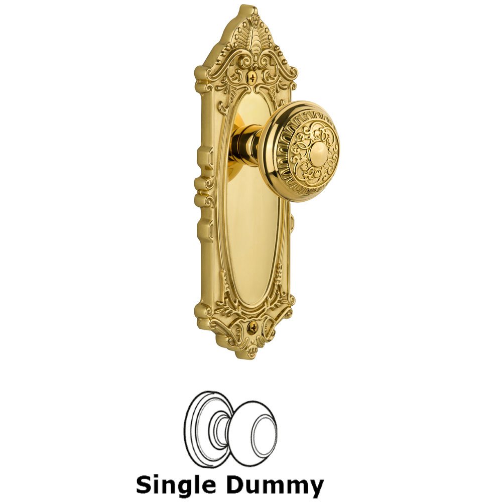 Grandeur Grande Victorian Plate Dummy with Windsor Knob in Lifetime Brass