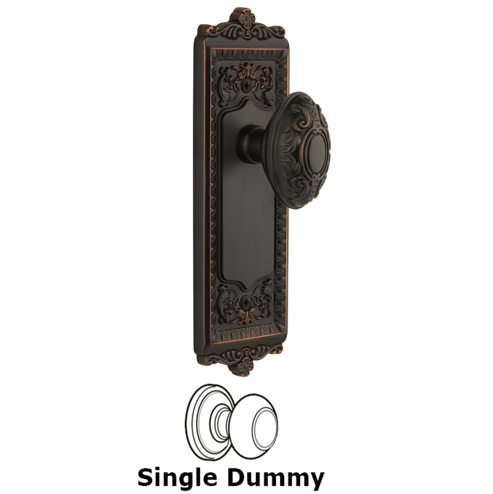 Windsor Plate Dummy with Grande Victorian knob in Timeless Bronze