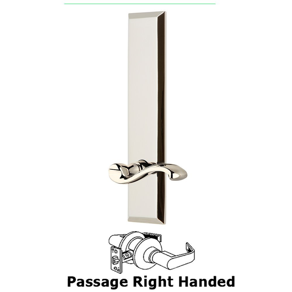 Passage Fifth Avenue Tall with Portofino Right Handed Lever in Polished Nickel