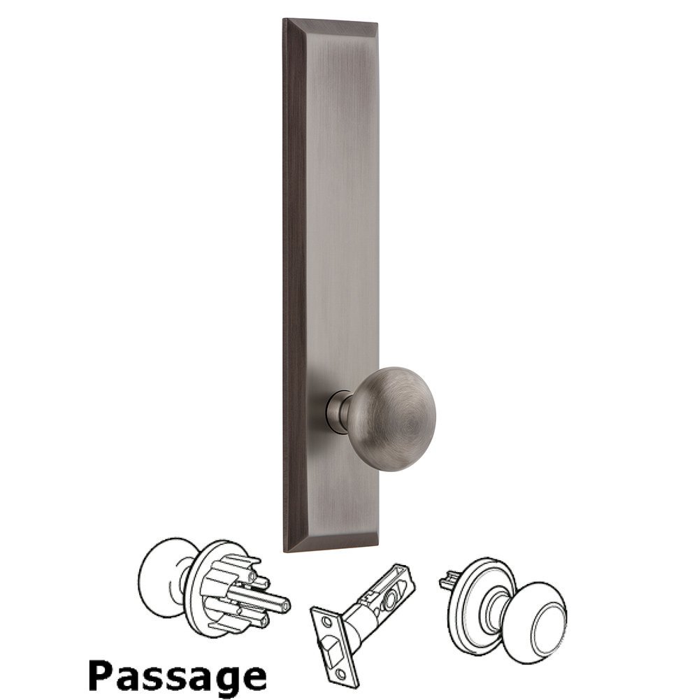 Passage Fifth Avenue Tall with Knob in Antique Pewter