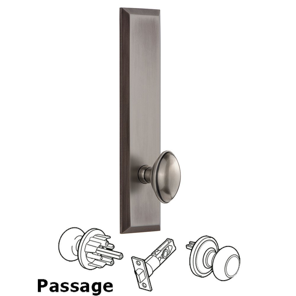 Passage Fifth Avenue Tall with Eden Prairie Knob in Antique Pewter